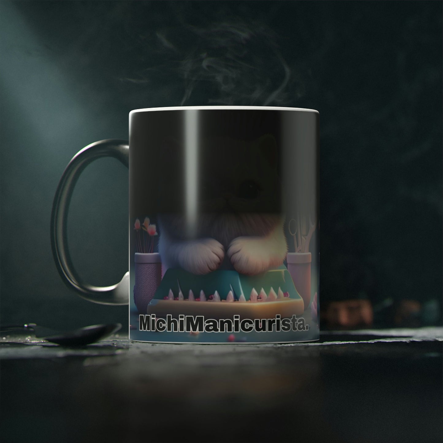 Gato Profesiones Michi Manicurista Taza