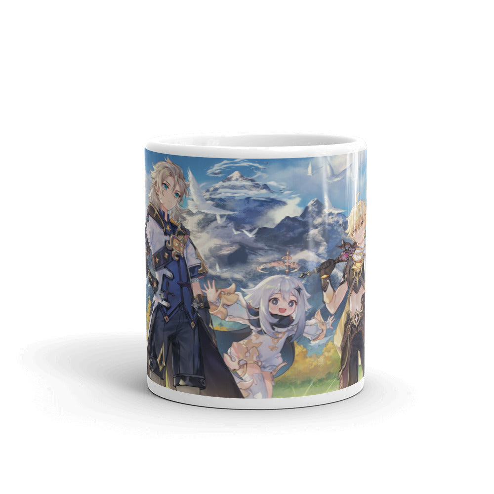 Genshin Impact Albedo y Aether Videojuego Taza